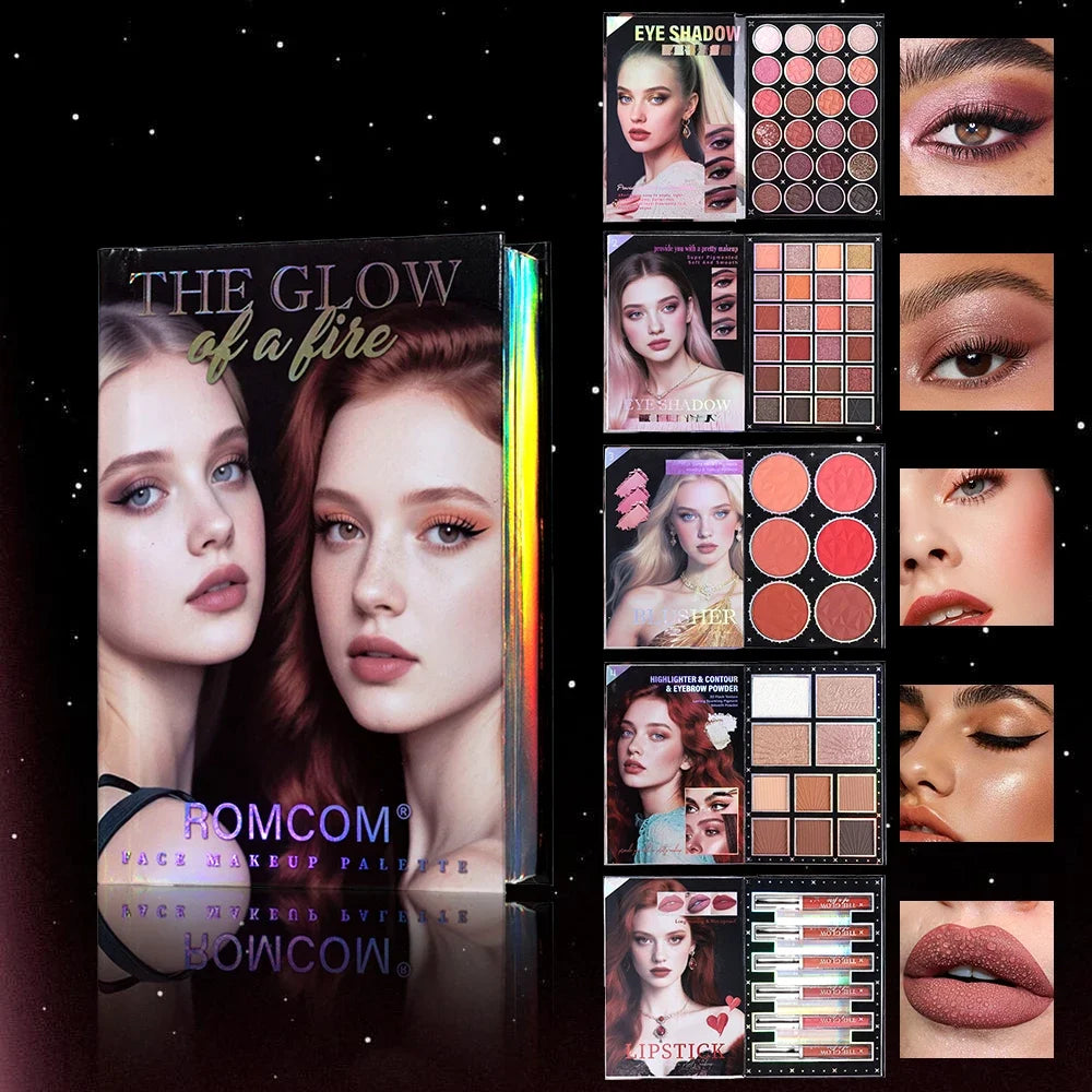 Makeup Magic Book, Including Eye Shadow, Lip Gloss, Powder Blusher, Highlight, a Complete Set of Makeup Magic Book, an Ideal Gi
