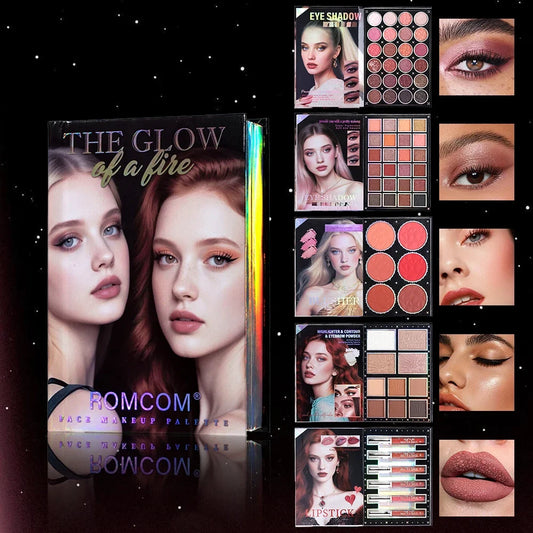 Makeup Magic Book, Including Eye Shadow, Lip Gloss, Powder Blusher, Highlight, a Complete Set of Makeup Magic Book, an Ideal Gi